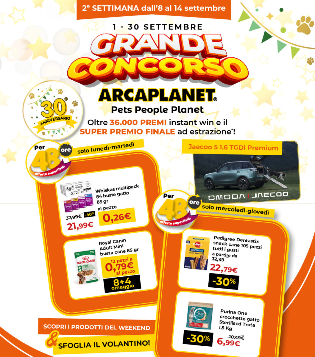 grande corcorso arcaplanet presente in homepage